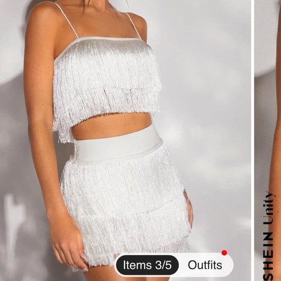 Fringe trim Cami top and Skirt - Picture 3 of 5